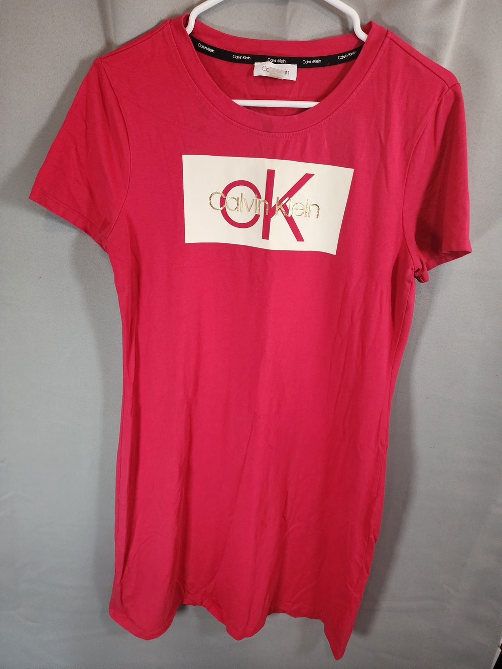 Calvin Klein Pink Logo Tee Dress